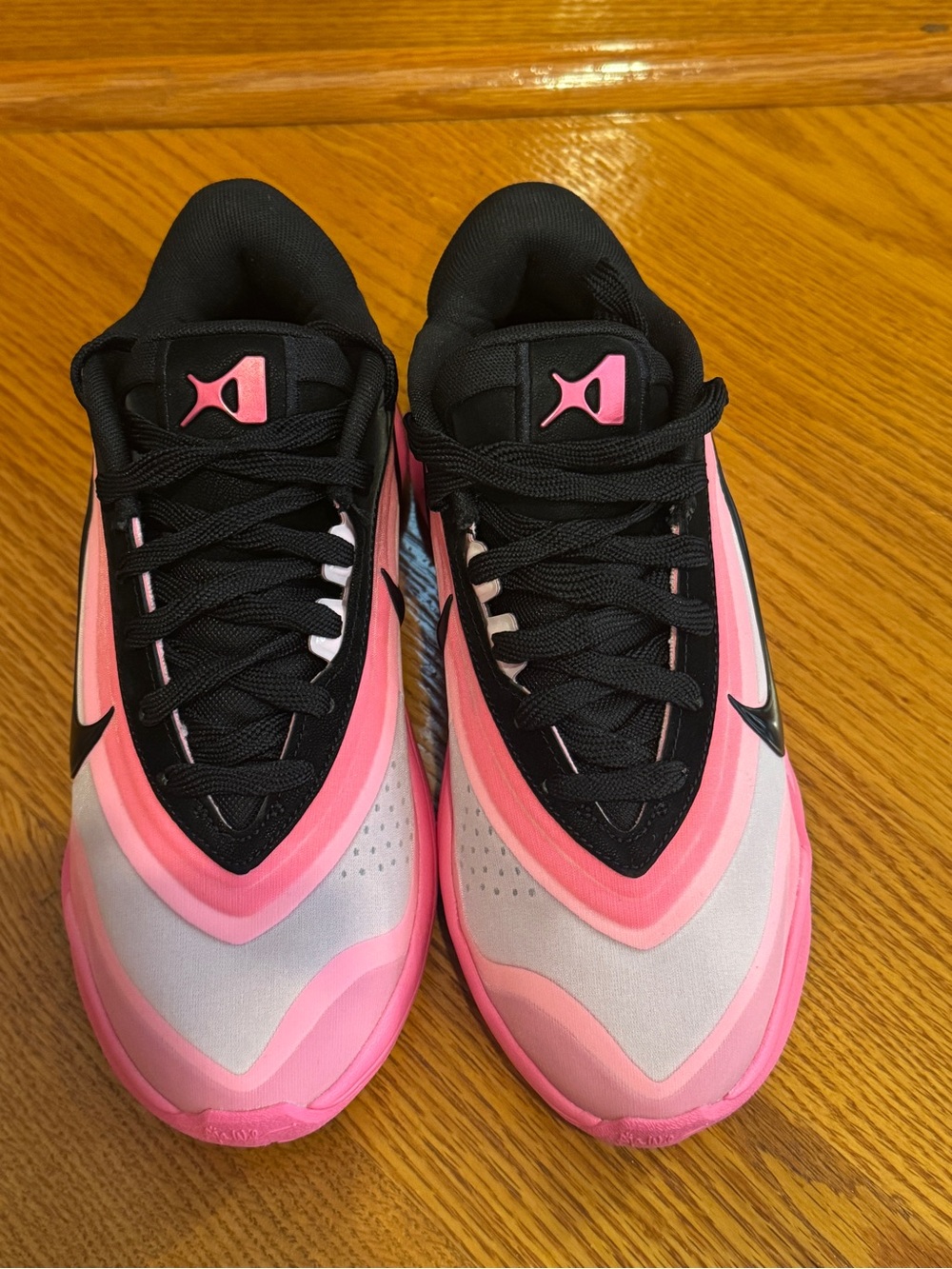 Nike Kids’ Grade School A’One Pink and Black Basketball Sneakers